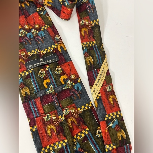 Ermenegildo Zegna Golfer Necktie Golf ⛳️ Mens Neck Tie Vintage 90s 🏌️ - Picture 3 of 5